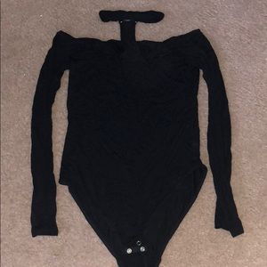 Black choker bodysuit